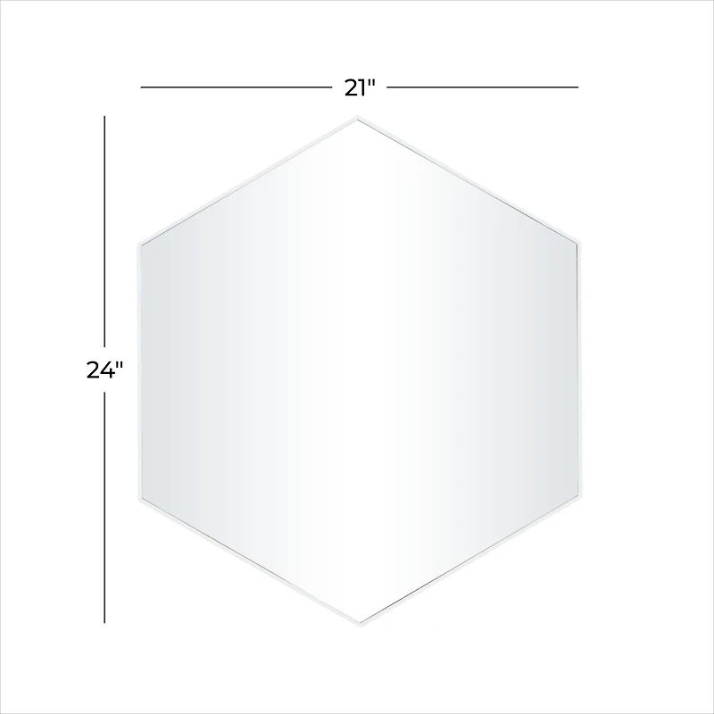 White Contemporary Wall Mirror, 24" x 2" x 21"