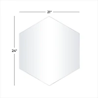 White Contemporary Wall Mirror, 24" x 2" x 21"