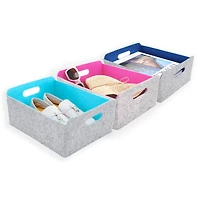 Welaxy Felt 3 Piece Collapsible Storage Bins