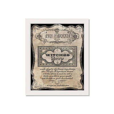 Witches Brew Label 5 16" x 20" White Framed Print Under Plexiglass
