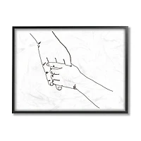 Stupell Industries Family Holding Hands Pose Minimal Linework in Frame Wall Art