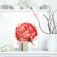 Designart - Red Rose with Splashes