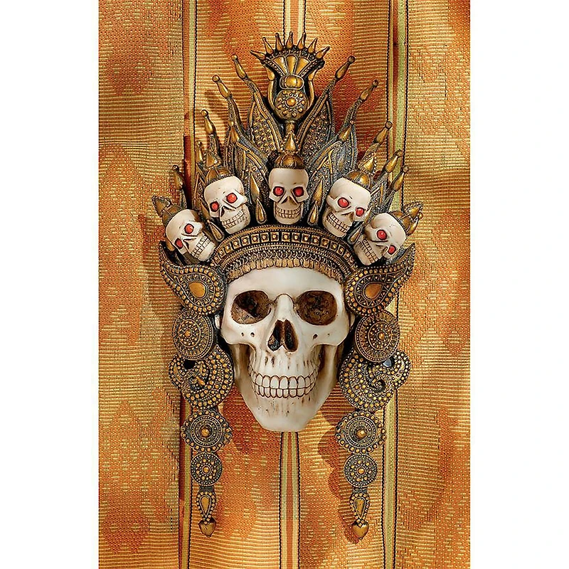 Design Toscano 14" Balinese God of the After Life Sculptural Skull Wall Mas
