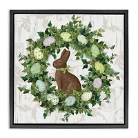 Stupell Industries Spring Easter Egg Wreath Floater Framed Art