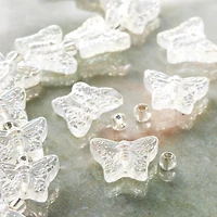 Clear Aurora Borealis Glass Butterfly Beads by Bead Landing™, 15mm