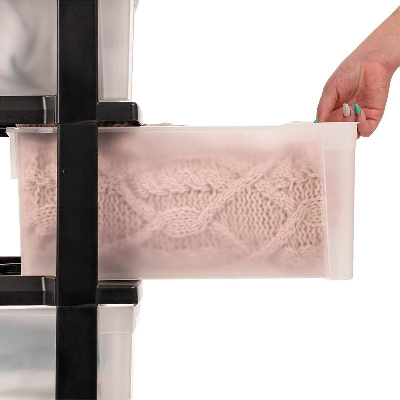 IRIS® 30.5" Black & Clear 4-Drawer Chest