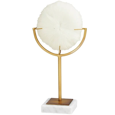 The Novogratz 11" Cream Coral Sculpture with Marble Base