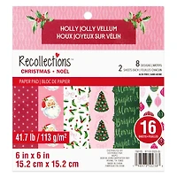 6" x 6" Holly Jolly Vellum Paper Pad, 16 Sheets by Recollections™