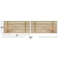 Hello Honey® Adjustable Natural Solid Wood 2-Panel Headboard Set with Wall Storage for Twin, Queen or King