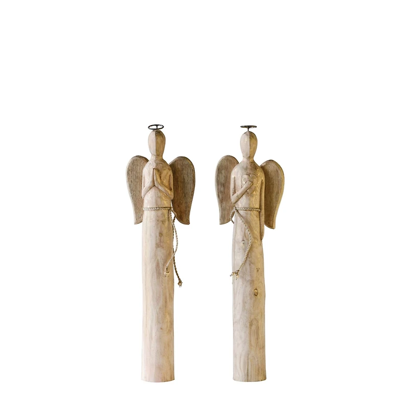 Hello Honey® 24.25" Mango Wood Angel Set