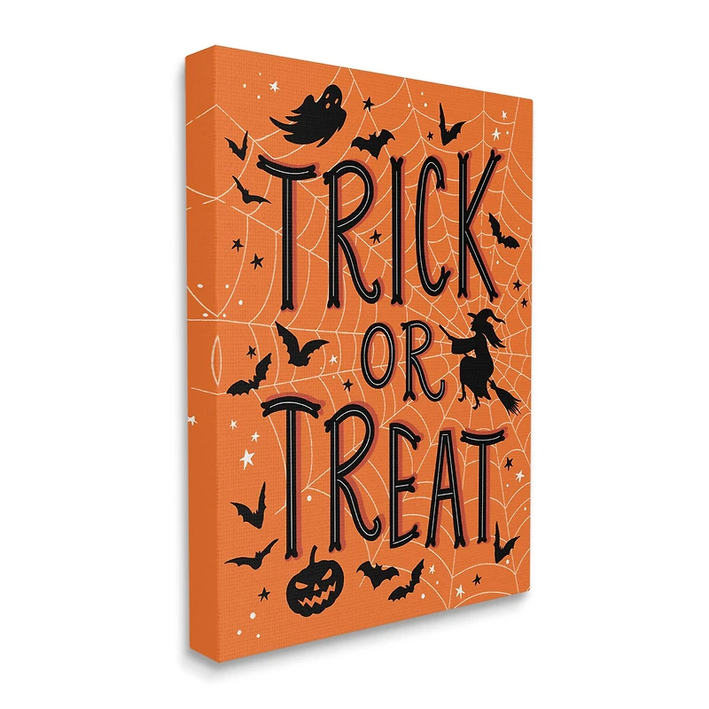 Stupell Industries Trick Or Treat Spider Web Canvas Wall Art