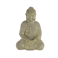 12" Tan Bohemian Ceramic Buddha Sculpture
