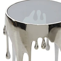 24" Silver Contemporary Aluminum Accent Table