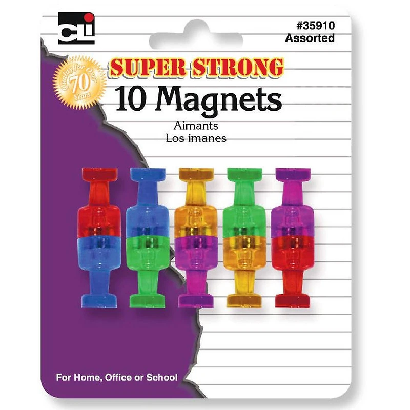 Charles Leonard Super Strong Magnets, 6 Packs of 10
