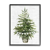 Stupell Industries Holiday Green Fir Tree with Believe Phrase Framed Wall Art