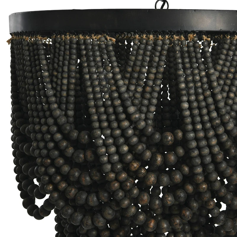 Hello Honey® 27.5" 2-Tier Draped Wood Bead Chandelier