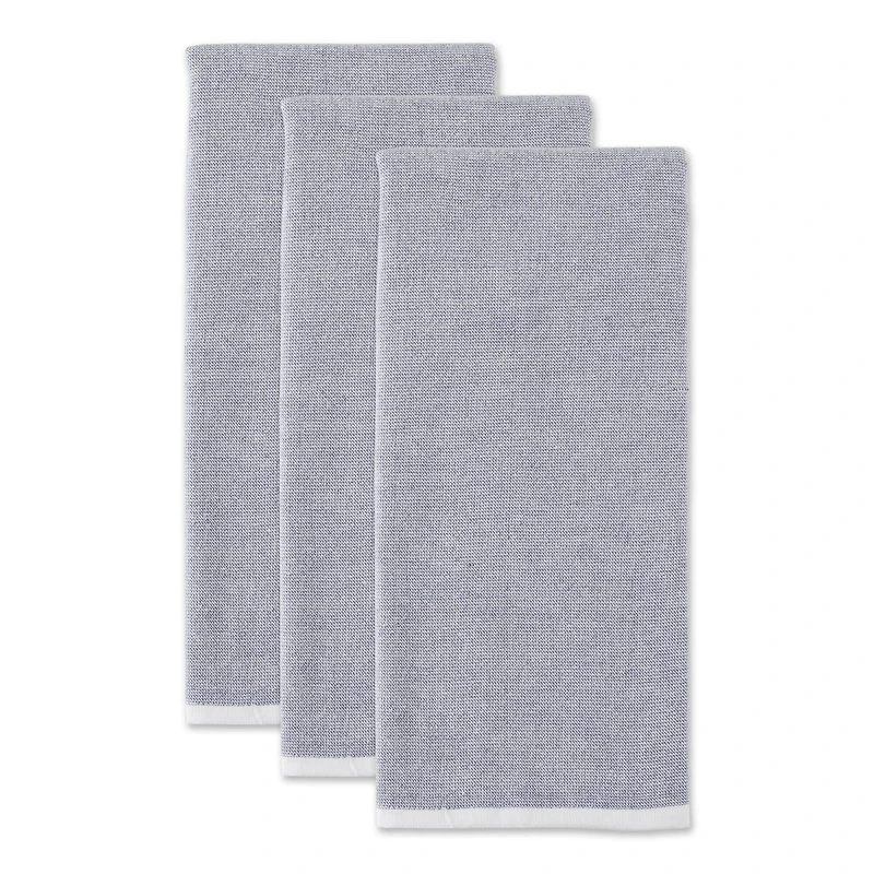 DII® French Blue Chambray Terry Dishtowels, 3ct.
