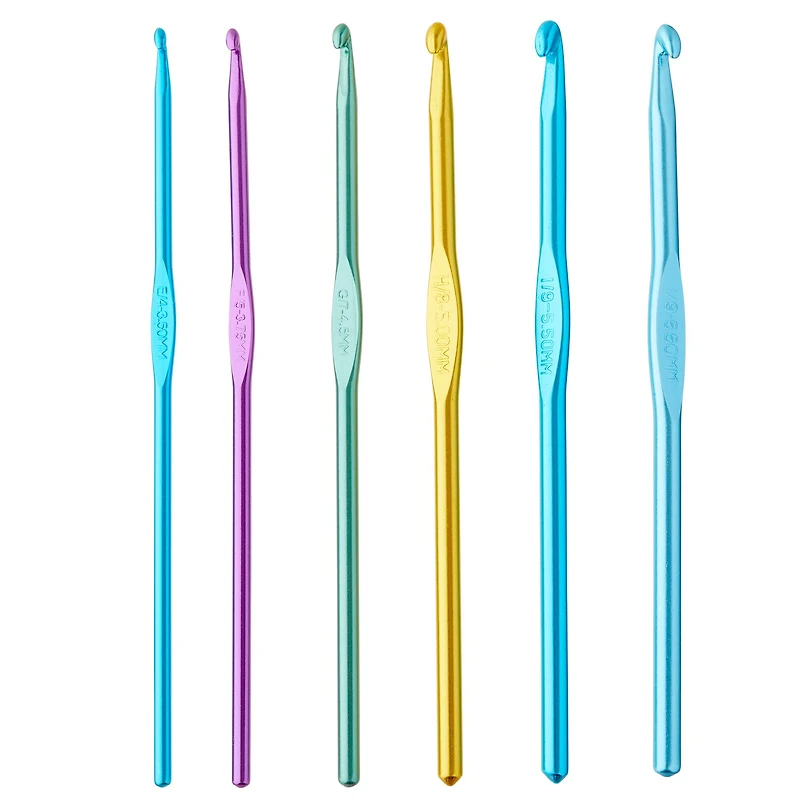 Anodized Crochet Hook Set by Loops & Threads®, E-J