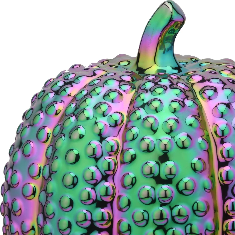 10" Purple Iridescent Pumpkin Décor