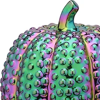 10" Purple Iridescent Pumpkin Décor