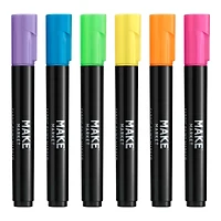 12 Packs: 6 ct. (72 total) Fluorescent Fabric Paint Markers by Make Market®