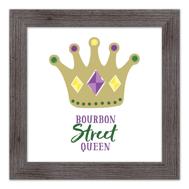 Bourbon Street Queen Crown Western Gray Framed Print