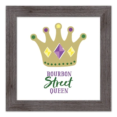 Bourbon Street Queen Crown Western Gray Framed Print