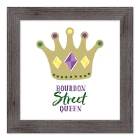 Bourbon Street Queen Crown Western Gray Framed Print