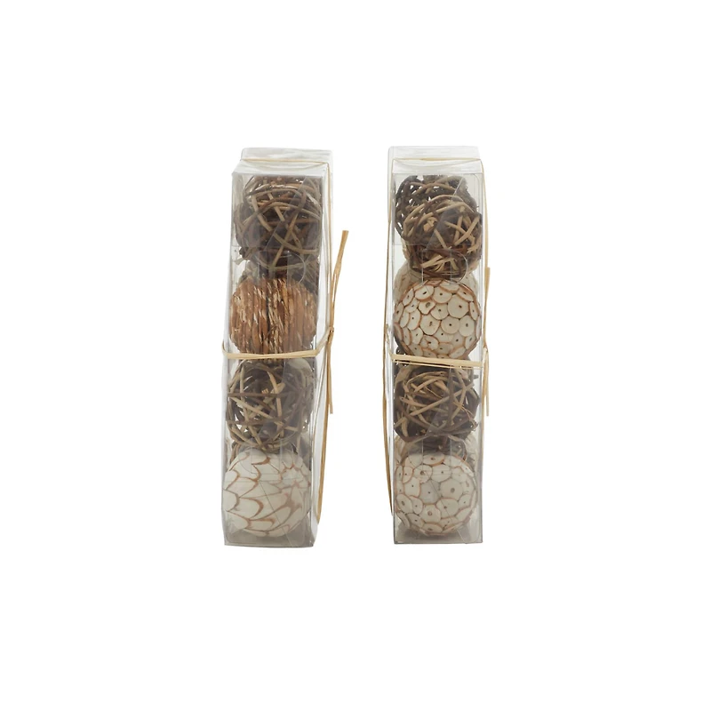 3" Natural Dried Floral Vase Filler Orb Set