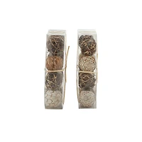 3" Natural Dried Floral Vase Filler Orb Set