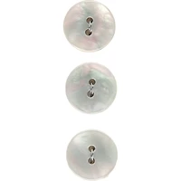 LaMode® 5/8" White Iridescent Faux Shell 2-Hole Buttons, 3ct.