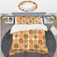 Designart 'Abstract Retro Geometric Pattern VI' Mid-Century Duvet Cover Set