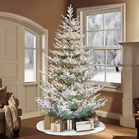 7.5ft. Pre-Lit Flocked Hillside Spruce Artificial Christmas Tree, Clear Lights