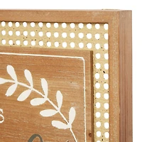 Set of 2 Brown Wood Farmhouse Wall Decor 16", 16"