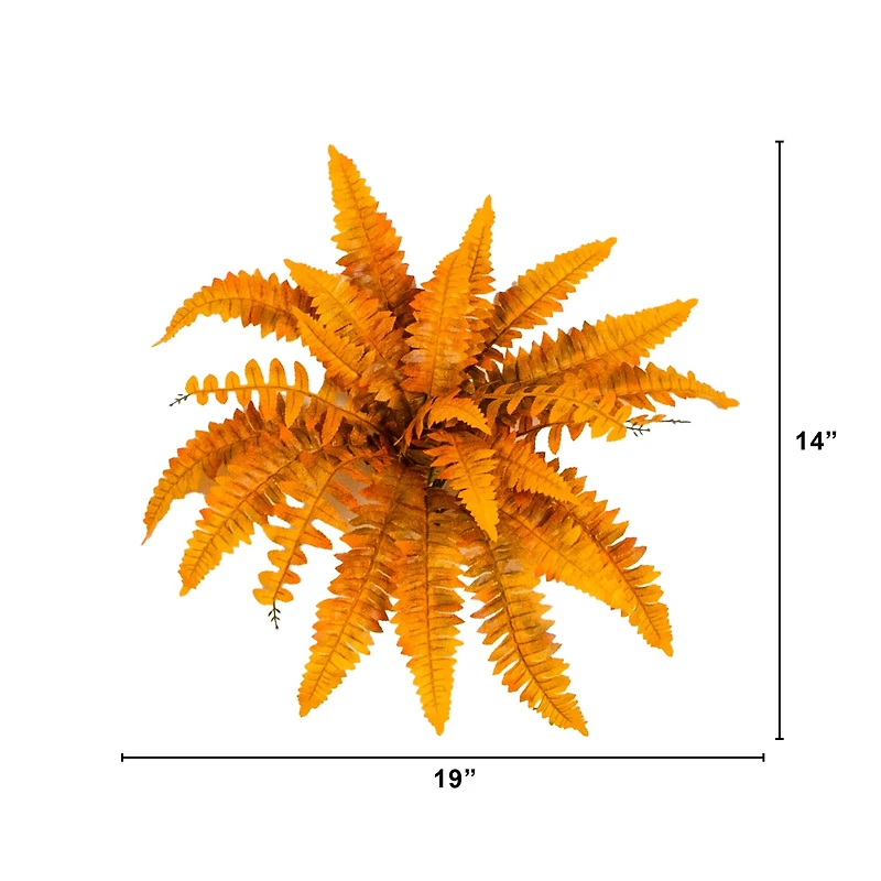 19in. Autumn Artificial Fall Boston Fern - Set of 6