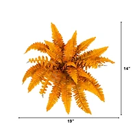 19in. Autumn Artificial Fall Boston Fern - Set of 6