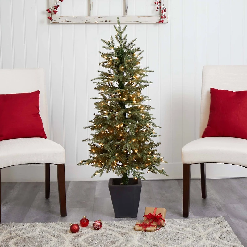4.5ft. Pre-Lit Artificial Christmas Tree, Clear Lights