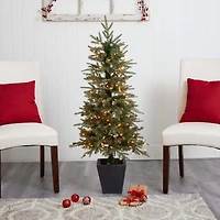 4.5ft. Pre-Lit Artificial Christmas Tree, Clear Lights