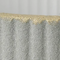 Hello Honey® 13.75" Modern Ribbed Metal Footed Planter