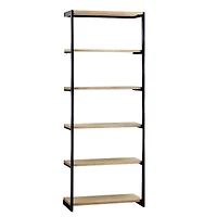 3.5ft. Wood & Metal 6 Tier Wall Mounted Shelving Unit
