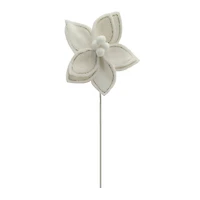 22.5" White Glitter Poinsettia Stem by Ashland®