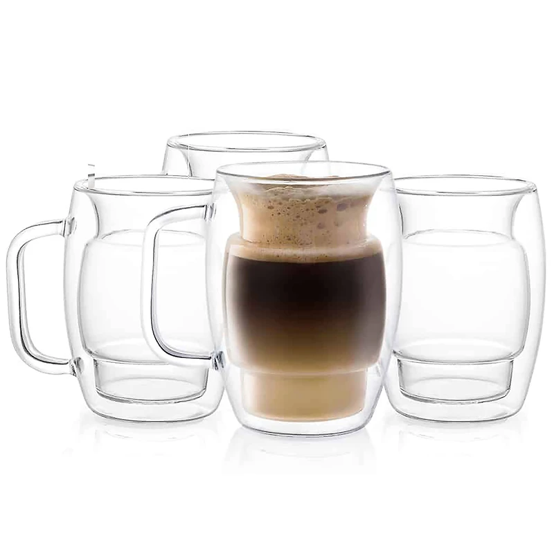 JoyJolt® Cadus Double Wall Coffee Glasses, 4ct.