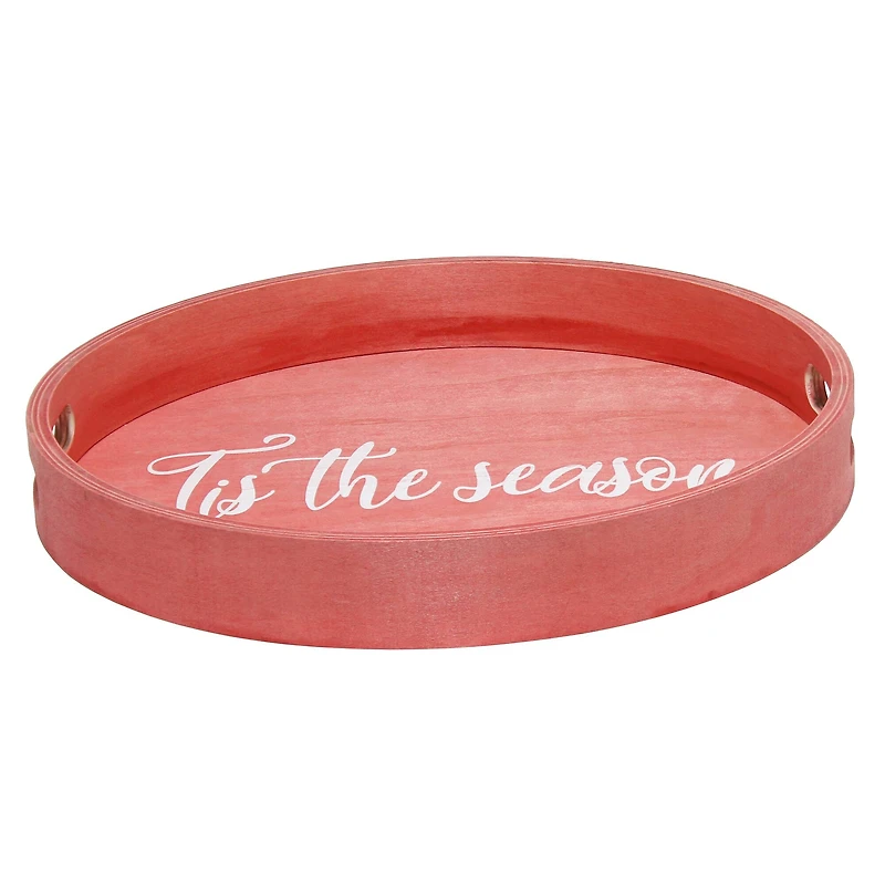 Elegant Designs™ 13.8" Round Tis the Season Serving Tray with Handles