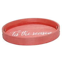 Elegant Designs™ 13.8" Round Tis the Season Serving Tray with Handles
