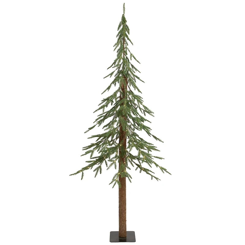 6ft. Pre-Lit Medium Alpine Artificial Christmas Tree, Clear LED Lights