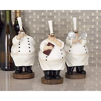 10" White Polystone Traditional Chef Sculpture, 3ct.