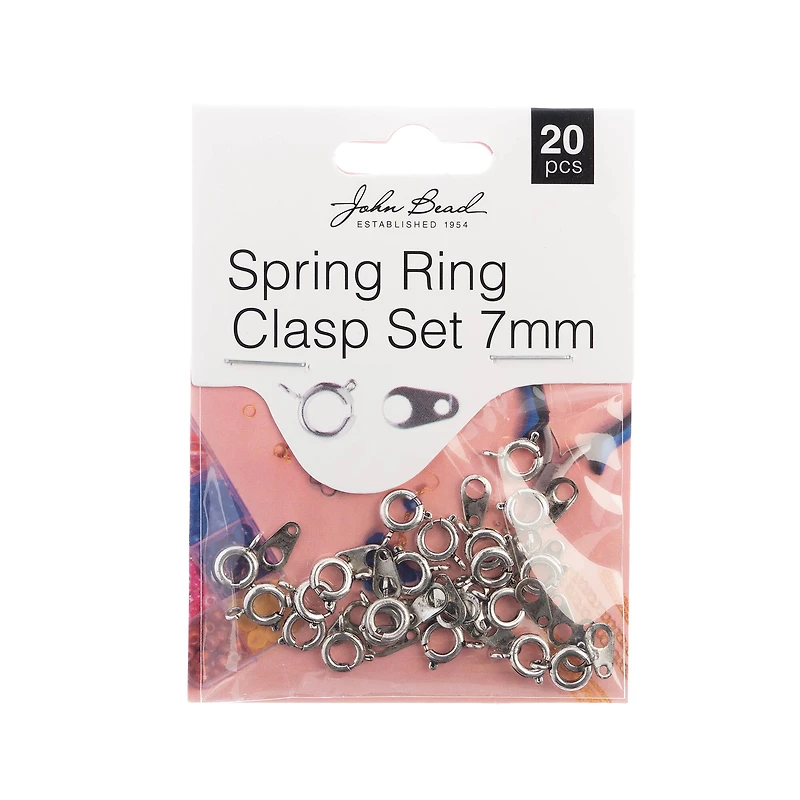 John Bead Must Have Findings 7mm Spring Ring Set