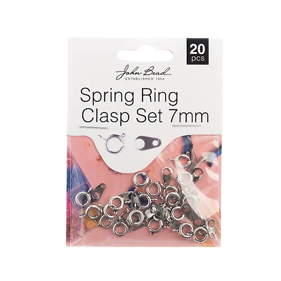John Bead Must Have Findings 7mm Spring Ring Set