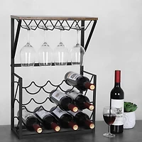 NEX™ 23.5" Brown Freestanding 12-Bottle Wine Rack