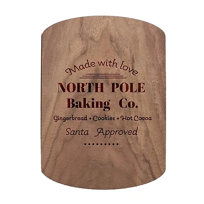 North Pole Baking Co. 11" x 8" Walnut Oval Cutting Board
